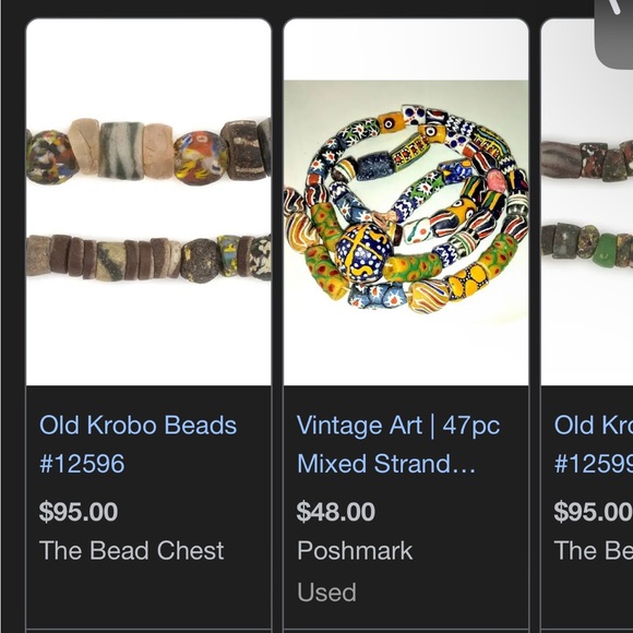 RARE Powder Glass Trade Beads Krobo Asante 1800s Vintage Fur Archeological Find - Picture 9 of 9